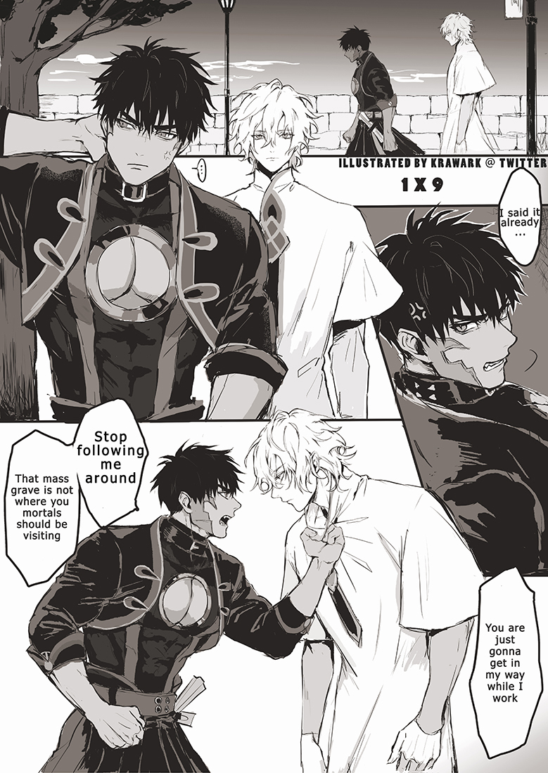 #OC Solus x Gau ship comic practice! Solus is usually quiet but his sado/yandere meter can go from 0 to 100 in a matter of sec. Gau is just an angy hardworking bb.