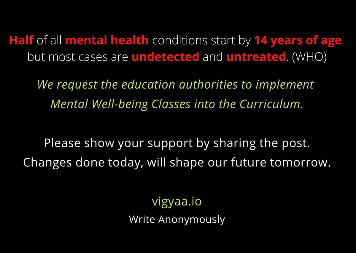 vigyaaG's tweet photo. It’s high time to support your child’s mental health as they return to school during COVID-19. Please spread the word by sharing this post. Changes done today will shape our future tomorrow.

#mentalhealth #mentalhealthawareness #anxiety #depression #mentalhealthmatters #covid https://t.co/PtYFdmu30z