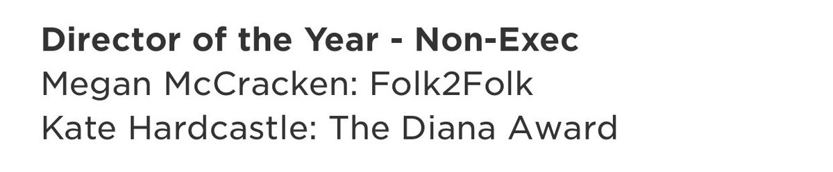 katehardcastle's tweet photo. Huge thanks @The_IoD for the shortlisting as #NonExecutive Director of the Year in @IoDLondon 

2020 has been such a challenge for many, particularly not for profits &amp; charities. I'm delighted to play my part as a volunteer 

Congratulations also to @Folk2FolkUK Megan McCracken https://t.co/ORAI5GgIDF