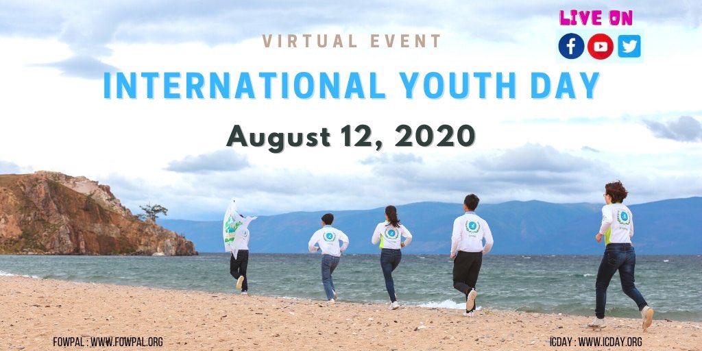 YaggieYachi's tweet photo. 💡2 hours later 
Live Event #InternationlYouthDay 
Let’s watch to see how the youth can contribute to make the world a better place
🗓Aug 12, 2020 
⏰3:00pm GMT 
👀@icday2020 
https://t.co/BaAYzywfd2 
#FFBWednesday #ffbteachers #YouthDay #YouthCan  @emmalightowlers @dr_madaan https://t.co/8NcO46po87