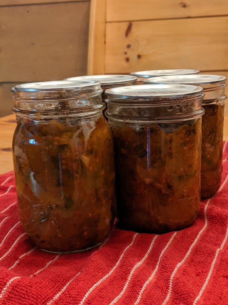 6 pints caponata.First time using this recipe. Pressure canned.