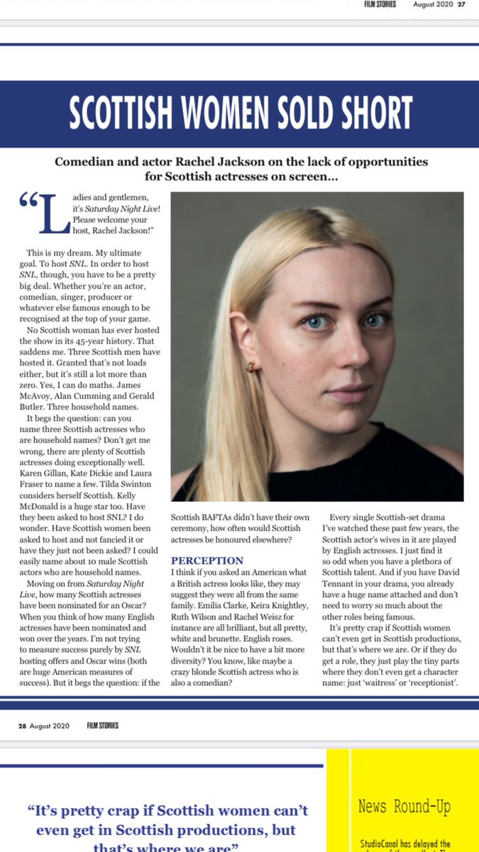 Rachel Jackson I Wrote An Article For Film Stories Magazine About Scottish Actresses Being Left Behind