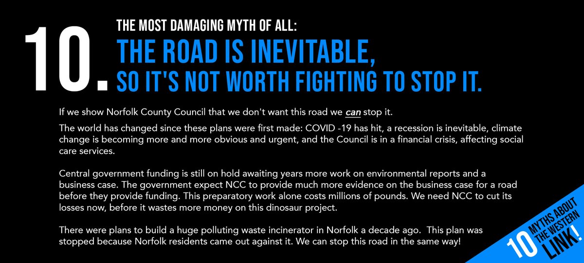MythThe most damaging myth of all: The road is inevitable, so it's not worth fighting to stop it  #StopTheWensumLinkReferences  https://bit.ly/2DIhaQ5 