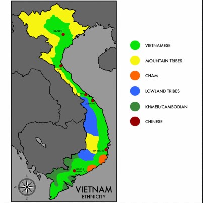 Vietnam is more diverse culturally than many people realise.There are significant minorities in some areas, particularly the Hoa - ethnic Chinese who lived in the North of the country.