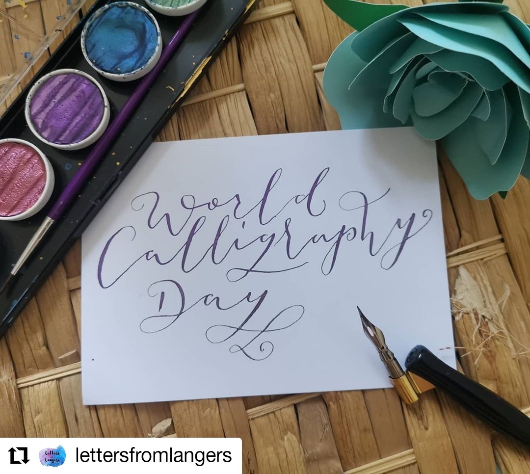KatieLLangley's tweet photo. Today is #WorldCalligraphyDay and I'm interested to hear what's your favourite style... Do you live dip pen and ink or brush pens? Modern or traditional styles? https://t.co/zsmLYGzD5r