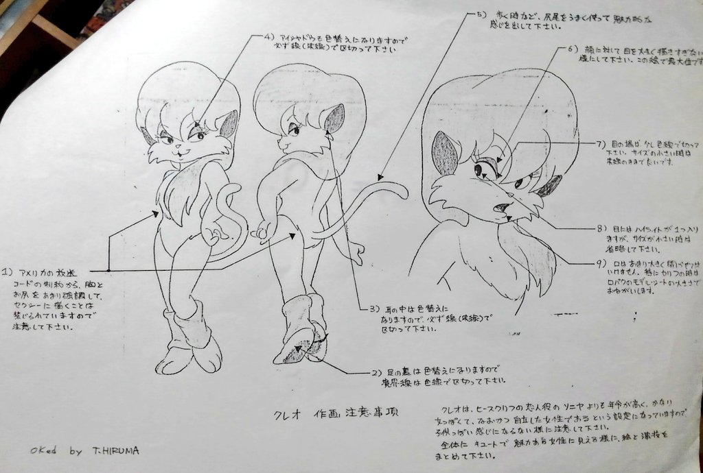 実家から昔仕事していたフランスだったかイタリアだったかの合作アニメのセクシー雌猫キャラの設定が出てきました。主人公は二頭身でベレー帽っぽいものを被った雄猫でしたが、そちらの設定は廃棄しているという、分かりやすい自分ではあります😅。タイトルはRIFF-RAFF。東京ムービー新社の作品です。