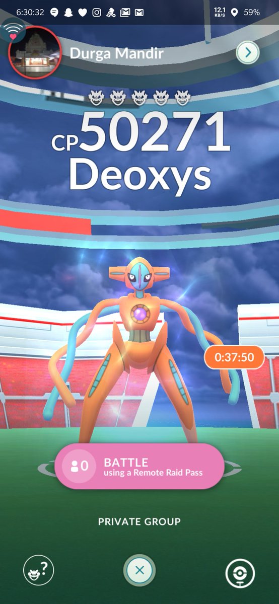 WARI0US's tweet photo. **DEOXYS RAID **
There's another Deoxys raid.
. (FIRST COME FIRST SERVED).
FOLLOW and COMMENT Your code and your Trainer-name.
**Follow me , I'll tweet before sending invites.
#PokemonGOfriends
#pokemongo #Deoxys #pokemon #raidinvite #inviteraids https://t.co/Gdk4EYAgwh