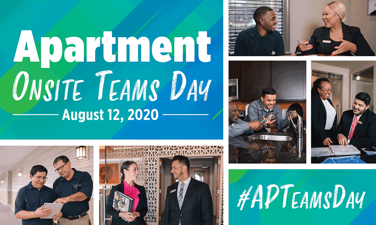 NAAhq's tweet photo. Welcome to Apartment Onsite Teams Day! Today we're showing our appreciation for the hard work of our industry’s vital onsite team members this year. Don’t forget to upload pictures and videos of all of your celebrations using the hashtag, #APTeamsDay! https://t.co/MZglTBhISy