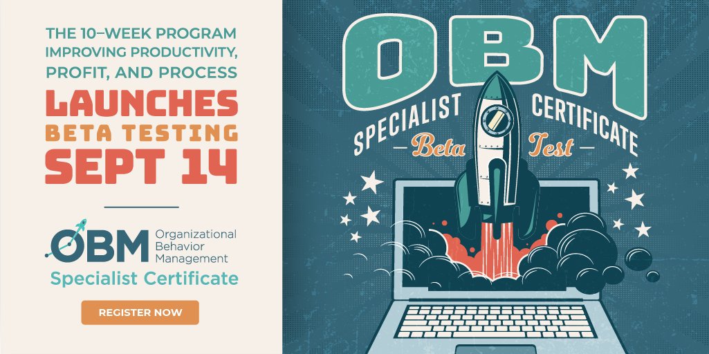 abatechnologies's tweet image. NEW OBM Specialist Certificate (Beta Test) starts Monday, September 14. Register Now: bit.ly/3gP6A8S

#organizationalbehaviormanagement #obm #SPACEmodel #business #coaching #management #behavior #training #leadership #leadershipdevelopment