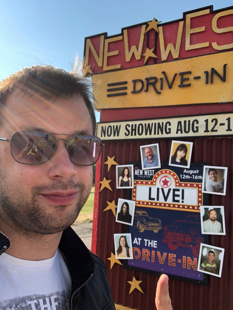 ColeFetting's tweet photo. Opening night of @NewWestTheatre “Drive-in” is today 🙂 So happy to be apart of an amazing cast & crew! Have you got your tickets yet??
.
.
#actorslife #theatrelife #theatre #actor #stagelife #backstagecrew #lightoperator #yql #lethbridge #newwesttheatre #lethbridgetheatre https://t.co/erj0oKRUuu
