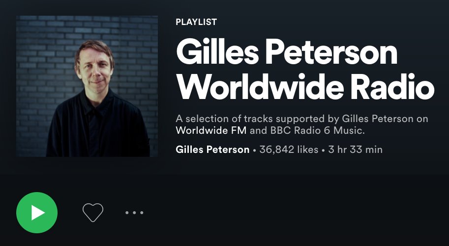 .@nikitchmusic & @kunamaze's 'JPS', taken from their album 'Débuts', is featured in the '@gillespeterson Worldwide Radio' playlist on @Spotify - a selection of tracks supported by Gilles on @worldwidefm and @BBC6Music. Listen to that selection at: open.spotify.com/playlist/0k5hJ…