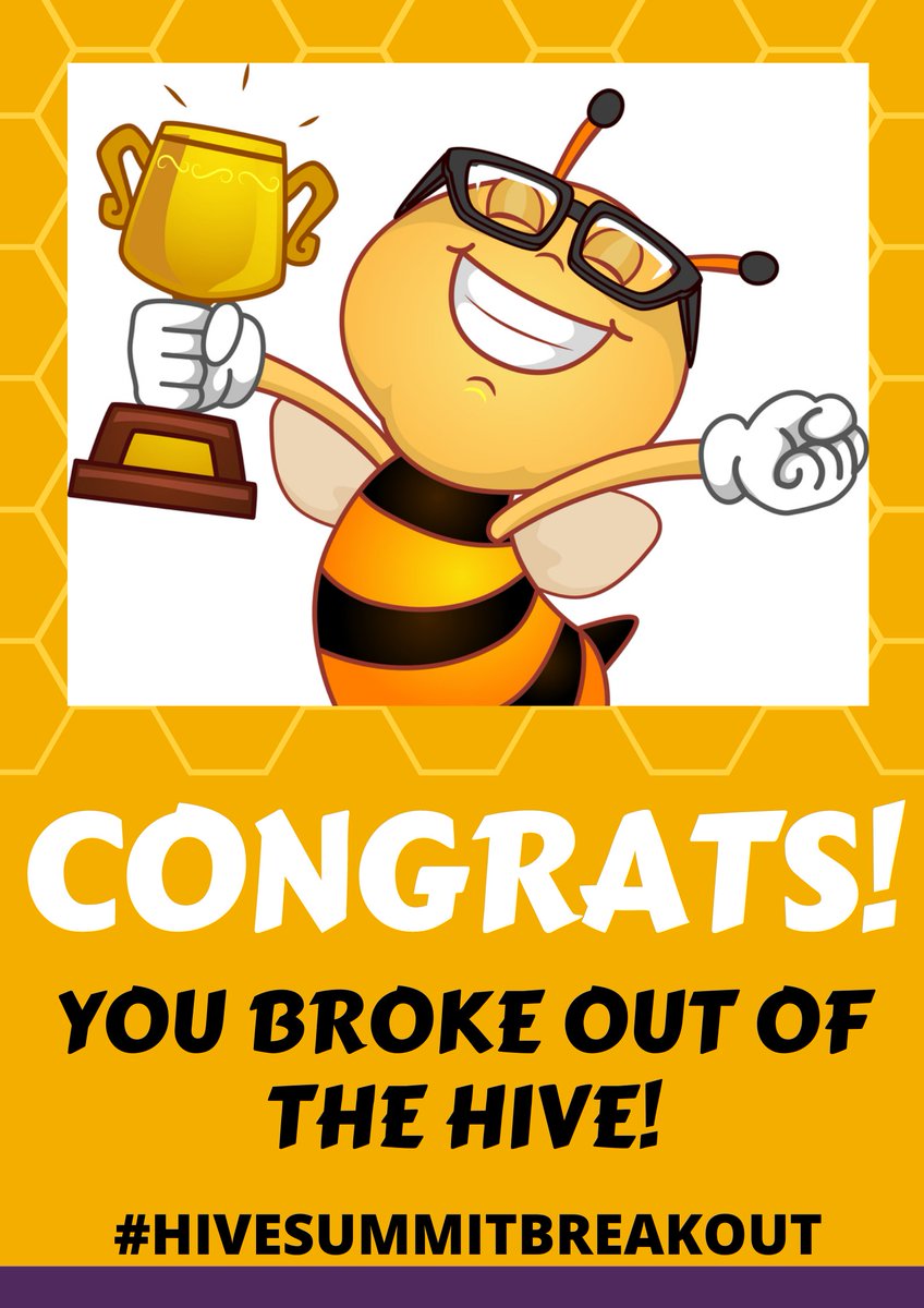 WAY TO BEE, NiYa, Caitlin, Phil, Angie, Jennifer, and Sue! 

@hypepraise <a href="/GioeMrs/">Mrs. Caitlin Gioe</a> <a href="/pjcerullo/">Mr. C</a> @mrsKnox100 <a href="/jtagcolburn/">Angie Colburn</a> <a href="/hirsh_sue/">Sue Hirsh</a> all broke out of the Hive! Give them a shout out, <a href="/mrmatera/">Michael Matera</a>! #HiveSummit #HiveSummitBreakout