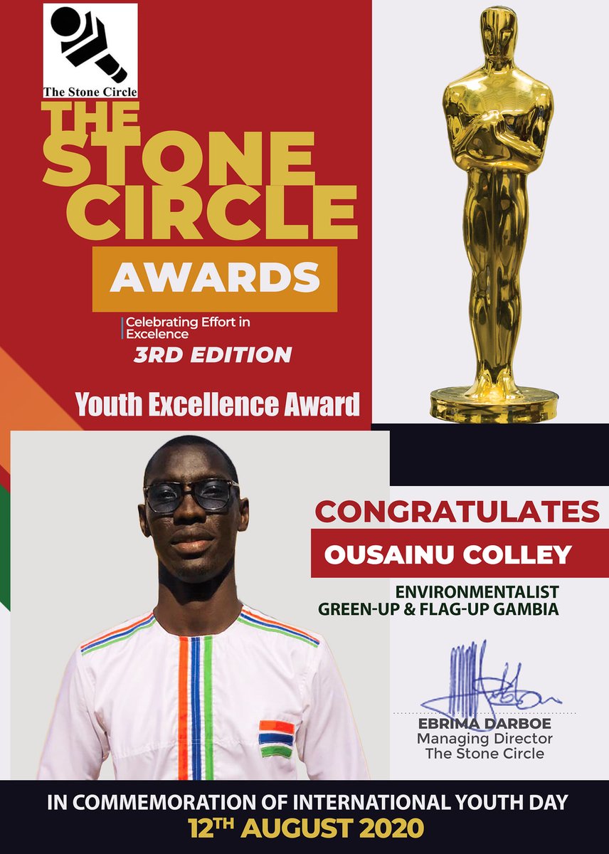 GnzEly's tweet photo. Youth Excellence Award 2020
#Gambia #Thestonecircle https://t.co/rx0B2JUkk0
