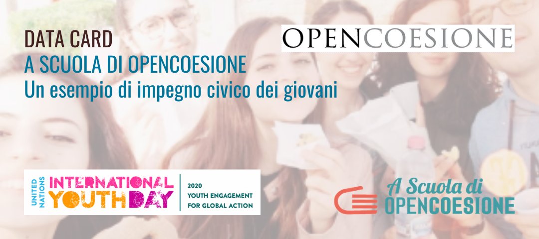 In occasione dell'#InternationalYouthDay2020, #OpenCoesione dedica una Data Card ad <a href="/ascuoladioc/">A Scuola di OpenCoesione</a> e all'impatto civico delle attività di #monitoraggio portate avanti dai team di studenti sui progetti finanziati dalle politiche di #coesione in Italia opencoesione.gov.it/it/pillole/dat…