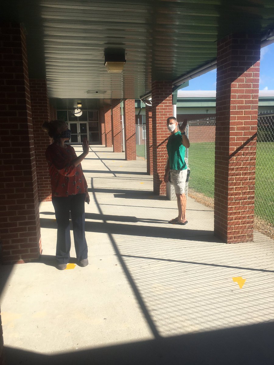 BMS Encore teachers socially distancing and ready for the school year @BMSNCPrincipal