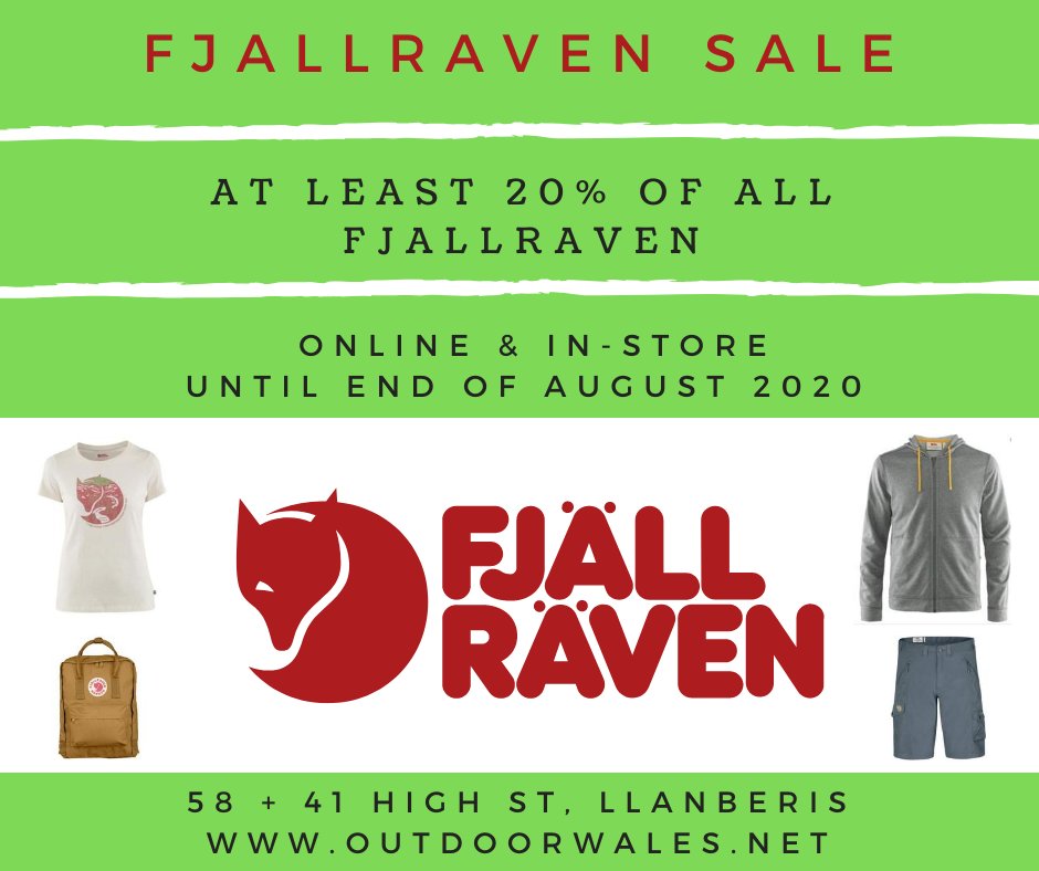 O leiaf 20% oddi ar holl Fjallraven tan diwedd mis Awst.
Ar-lein ac yn y siop.

outdoorwales.net/brands-fjallra…

At least 20% OFF all Fjallraven until end of August.
Online &amp; in-store