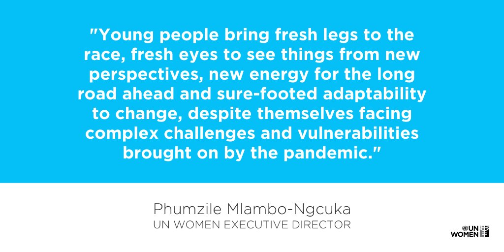 unwomenrwanda's tweet photo. Youth are disrupting the status quo and leading the way in building back more equal, unified and resilient societies for all. Read the statement by @UN_Women Executive Director @phumzileunwomen for Int'l #YouthDay: https://t.co/cHHE9tCMFn https://t.co/iPzlyjvuAM