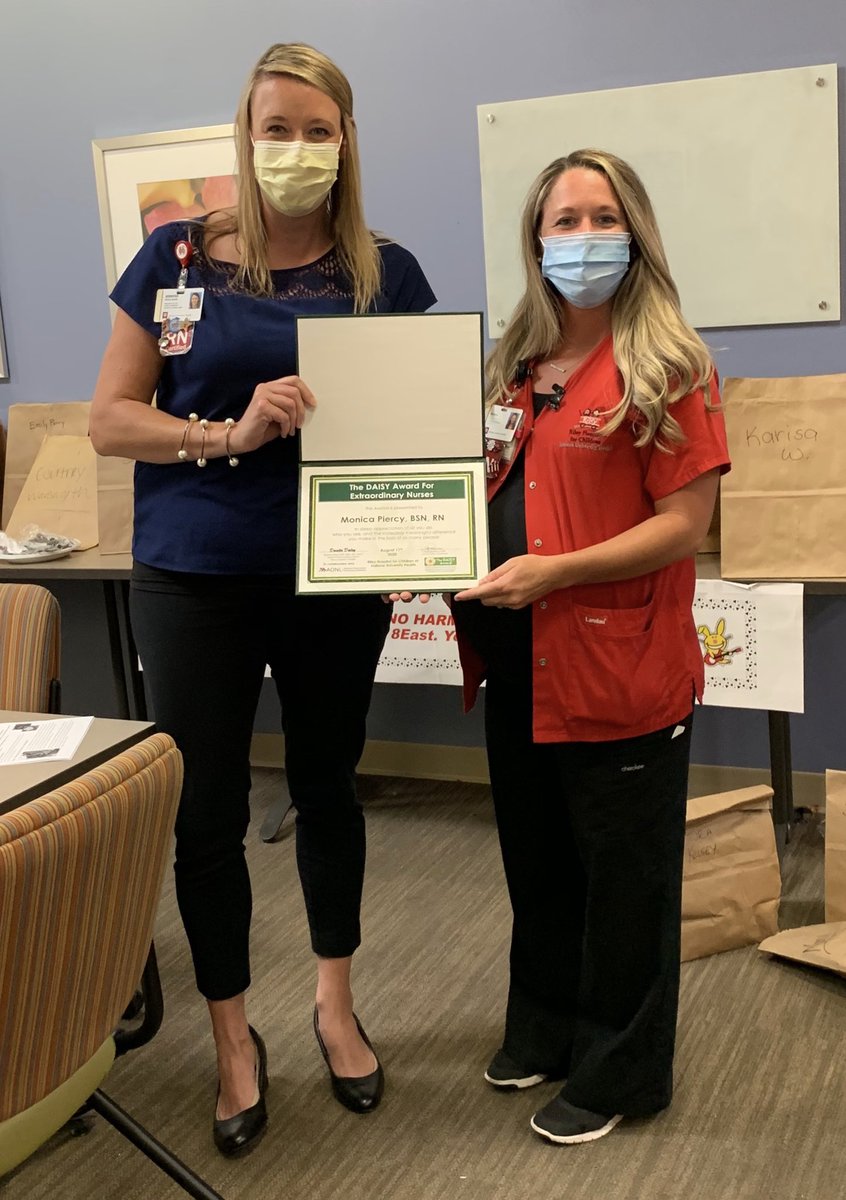 k_mill83's tweet photo. Riley celebrated Monica Piercy from 8 East yesterday as our April 2020 DAISY Winner yesterday. A parent of her patient said she was a bright light and had a calming demeanor. #RNExcellence @DAISY4Nurses @IUHealthTeam https://t.co/nvbMrKiCRq
