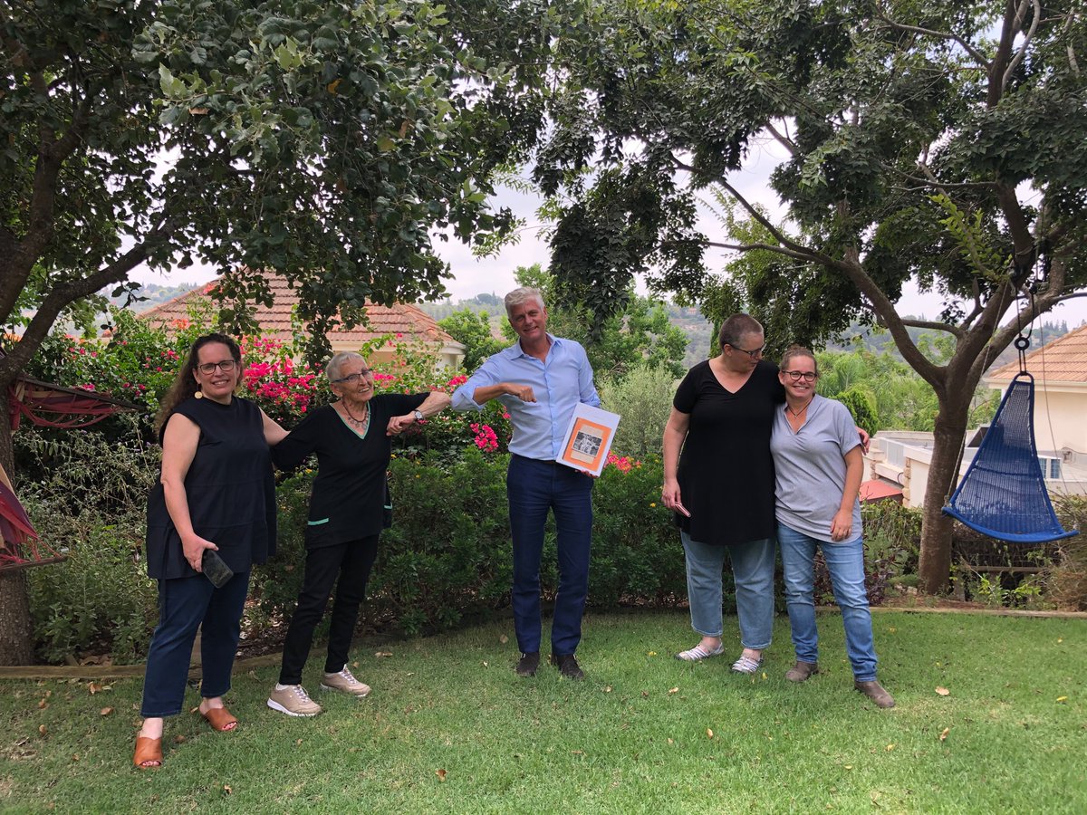 NLinIsrael's tweet photo. We were moved to meet Judith de Zoete and her daughters. Judith's story of survival as a young girl is featured in the book. They told us about the creation of the book and the bravery of their family and the people who saved their lives. https://t.co/EhCkHP136u