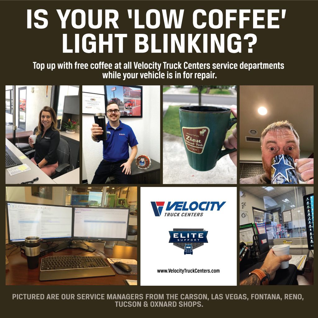 VelocityTrucks's tweet photo. Is your coffee light blinking? Did you know all Velocity Truck Centers offer free coffee to service customers while they wait for their vehicle repairs. Schedule an appointment today. https://t.co/5VbFyjFFNv
#coffee #freecoffee #elitesupport #velocitytruckcenters #vtc #cupofjoe https://t.co/awcVfEEA8k