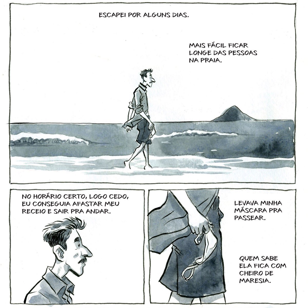 Reflexões sobre esse período de isolamento durante meu curto período na praia. Me afastando do meu mundo para vê-lo com mais clareza. Leia o capítulo completo do meu diário do isolamento no link: blogdacompanhia.com.br/conteudos/visu… #diáriosdoisolamento