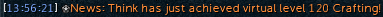 Think_RS's tweet photo. 120 crafting! 9 more 120s to go! https://t.co/ExZxJcJJ7W