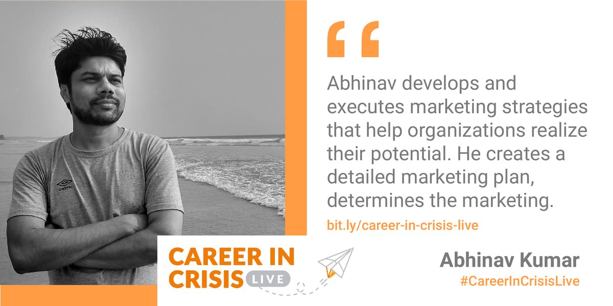 alittleweb's tweet photo. We're excited to welcome our next #CareerInCrisisLive speaker Abhinav

He will discuss what you have to learn in Digital Marketing, Share new things to Newbies etc.

See more info : https://t.co/4XfBOXl6vU

#CareerInCrisisLive #AlittleWeb https://t.co/HC6ua9PhXg