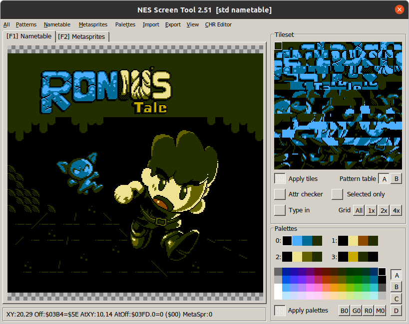 valdirsalgueiro's tweet photo. Interesting facts, did you know Roniu is shirtless in the title screen? His shirt come as a sprite to avoid NES attributes clash and overcome palette limitations.

Follow us on @SRoniu!
#game #nesdev #indiedev #indiegame #pixelart #8bits #roniustale #kunjee #retro #nes #nintendo https://t.co/vLQOoKYMrG