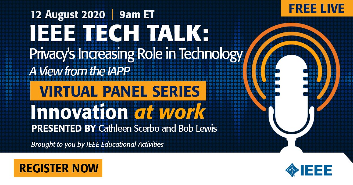 IEEELearn's tweet photo. "Digital transformation used to be a 'nice-to-have'. Now it's a must-have because customer data is at the heart of digital transformation," says Cathy Scerbo of @IAPP on today's #VirtualTechTalk on data privacy
#IEEELearn #Privacy #DigitalTransformation
https://t.co/mEdwEPRKGf https://t.co/GGSZycZkOc