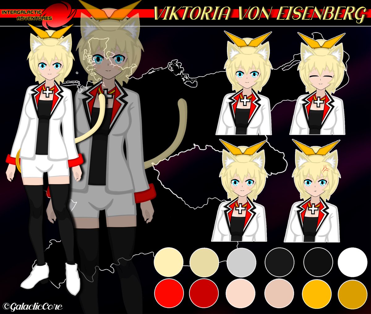 XGalacticCoreX's tweet photo. [Reference]
[Viktoria Von Eisenberg] 

#OC #Female #Catgirl #Femalecharacter #IntergalacticAdventures #characterdesign #Gamedev #Drawing https://t.co/GbwrFfFtIJ
