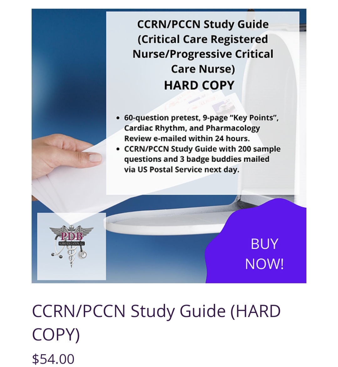 BartleyPam's tweet image. Let's get #CCRN #PCCN certified! Select immediate digital delivery or mailed hard copy of the sample questions. The Key Points are still sent electronically so you can start studying today.  #letsgetcertified! #certificationmentor #nursepassologist