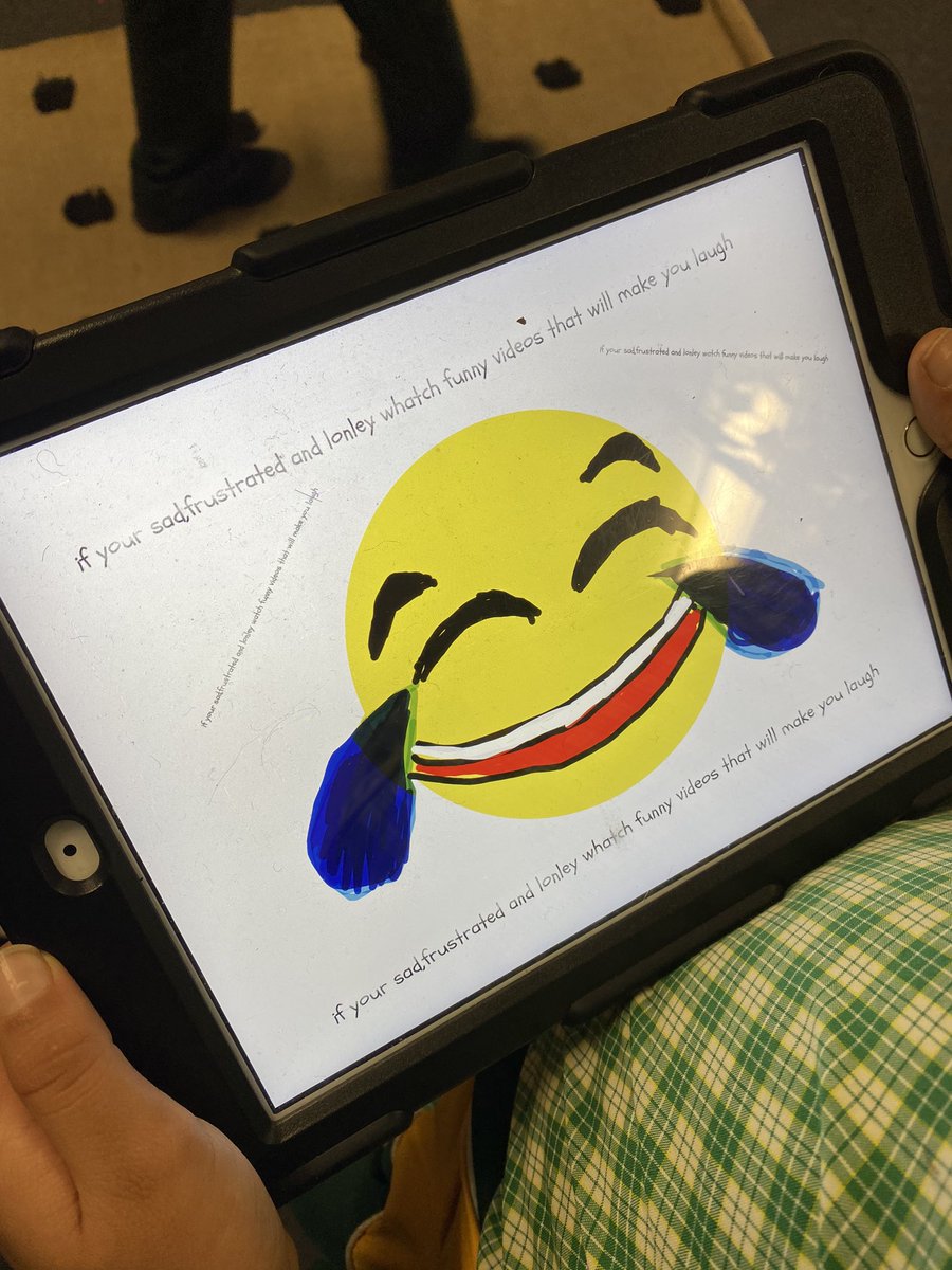 Students in 3M using sketch school <a href="/AppleEDU/">Apple Education</a> and <a href="/ARMakrApp/">AR Makr</a> to create feeling emoji’s as part of our <a href="/PBLWorks/">PBLWorks</a> project on Well-being. Students using Austin’s butterfly to give feedback and then create strategies for mental health. Making informative writing fun. @Clapturn