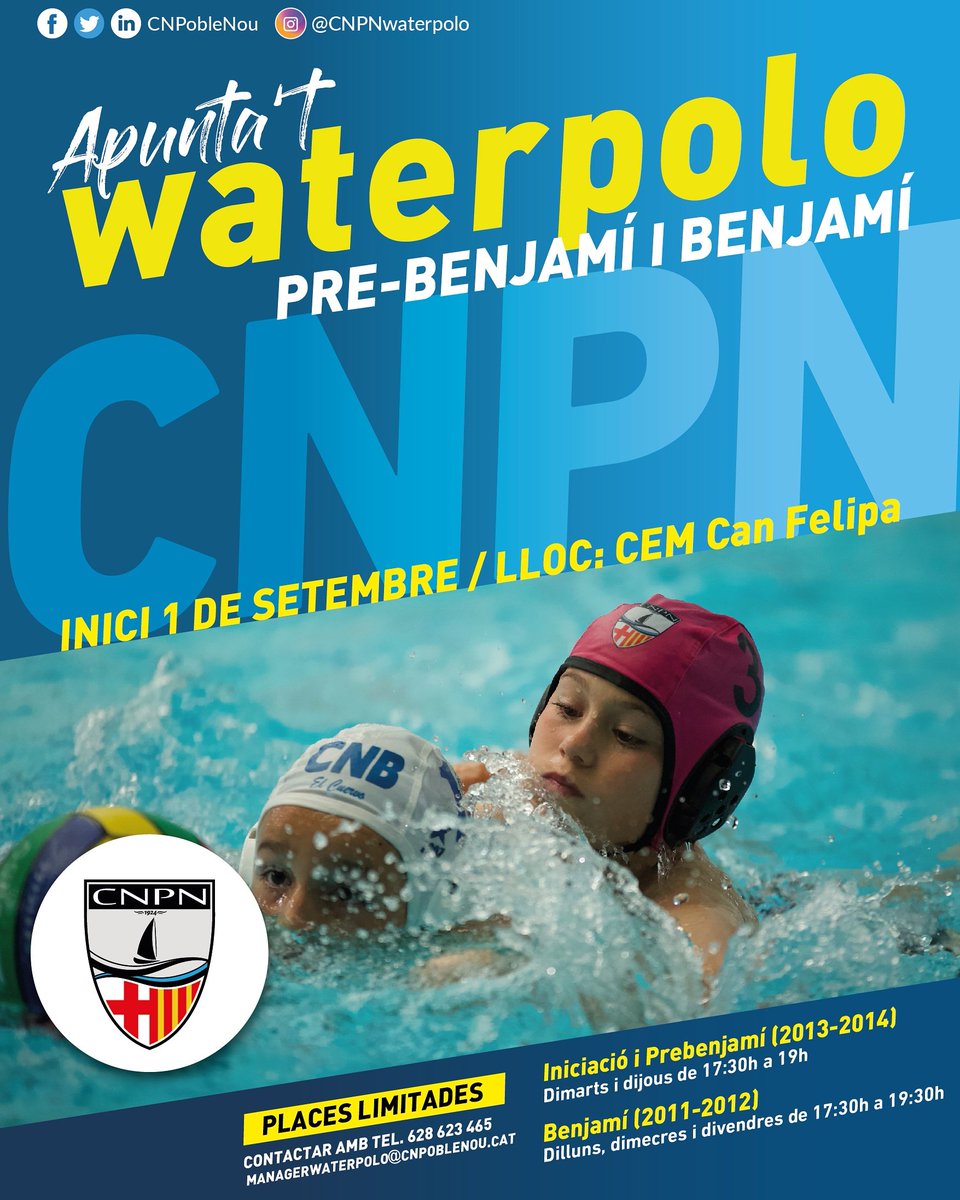 Jordi Anton (@jordiantonwp) on Twitter photo Saps que el <a href="/CNPobleNou/">CNPobleNou</a> és un dels clubs històrics del #waterpolo a #catalunya?
Prova-ho i t'hi enganxaràs!!! Saps que el <a href="/CNPobleNou/">CNPobleNou</a> és un dels clubs històrics del #waterpolo a #catalunya?
Prova-ho i t'hi enganxaràs!!!