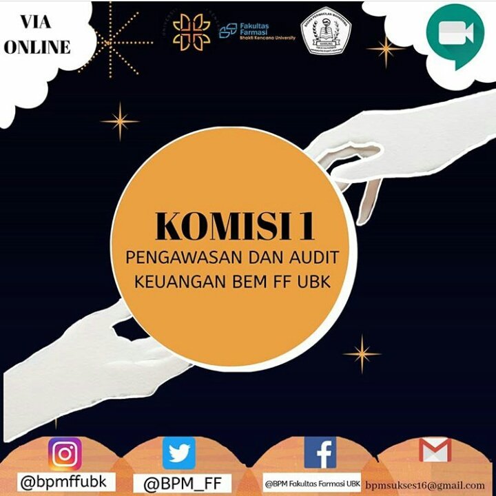 BPM_FF's tweet photo. Assalamu'alaikum wr.wb
.
Pada hari Rabu 12 Agustus 2020 
pukul 16.00 WIB 

Komisi 1 telah melaksanakan Audit keuangan BEM FF yang ke-1 
Via online (  google meet ) https://t.co/HcJrWF7vCZ