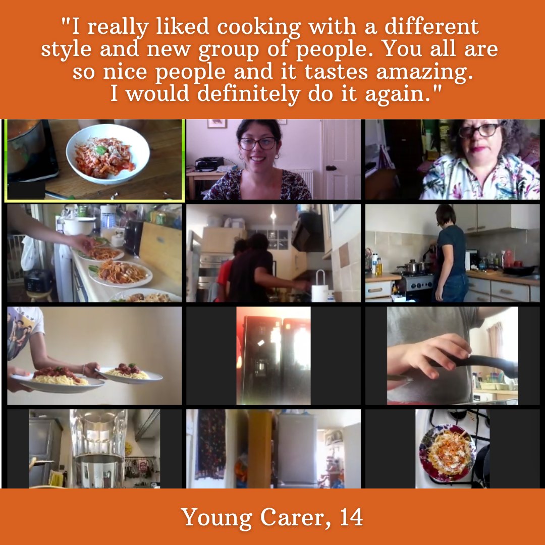 YoungCarersBSG's tweet image. A HUGE thank you to @CoexistFood for running an online cookery class for our #youngcarers aged 13-17 yesterday. 

They all made a very tasty spaghetti and meatballs from scratch.🍝 😍