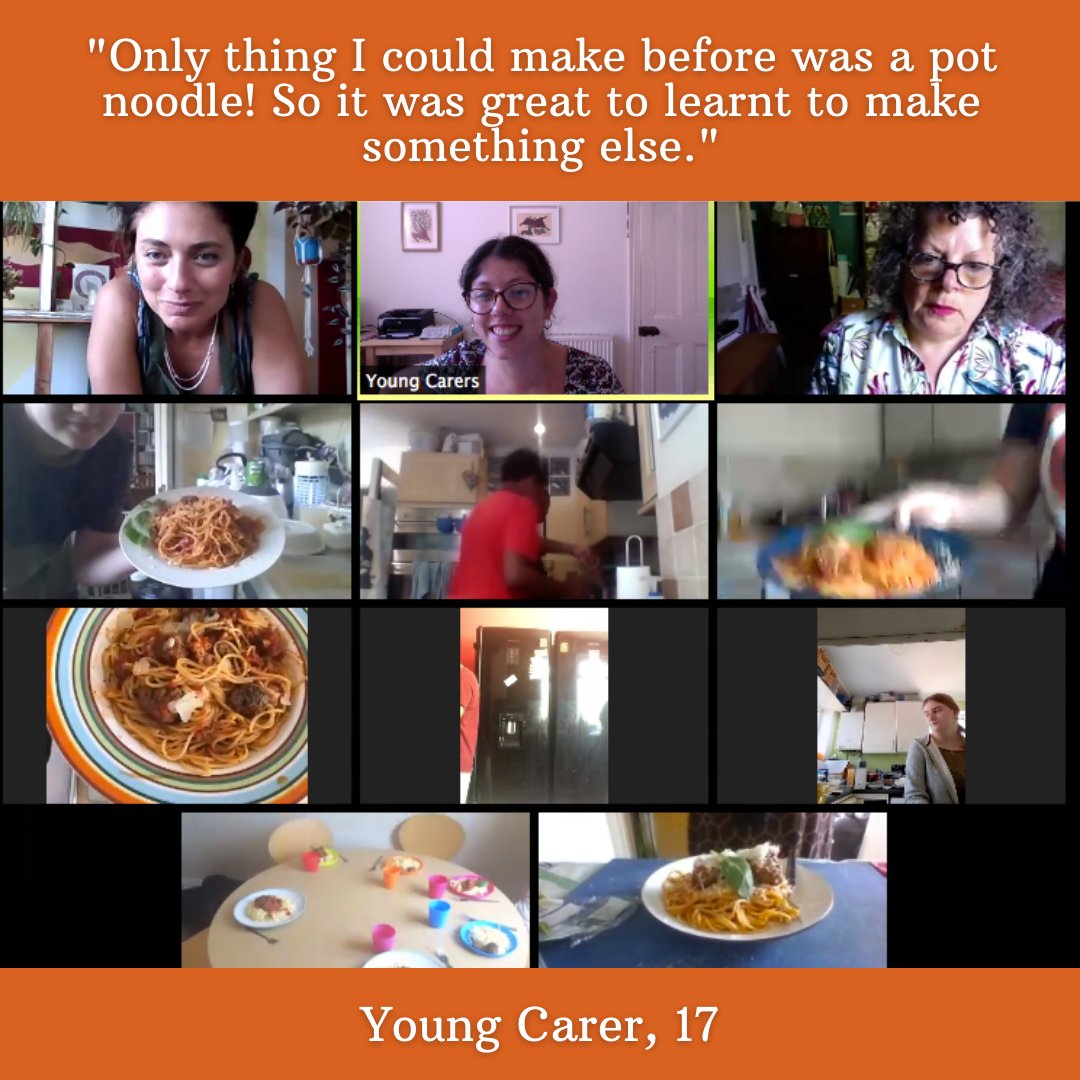 YoungCarersBSG's tweet image. A HUGE thank you to @CoexistFood for running an online cookery class for our #youngcarers aged 13-17 yesterday. 

They all made a very tasty spaghetti and meatballs from scratch.🍝 😍