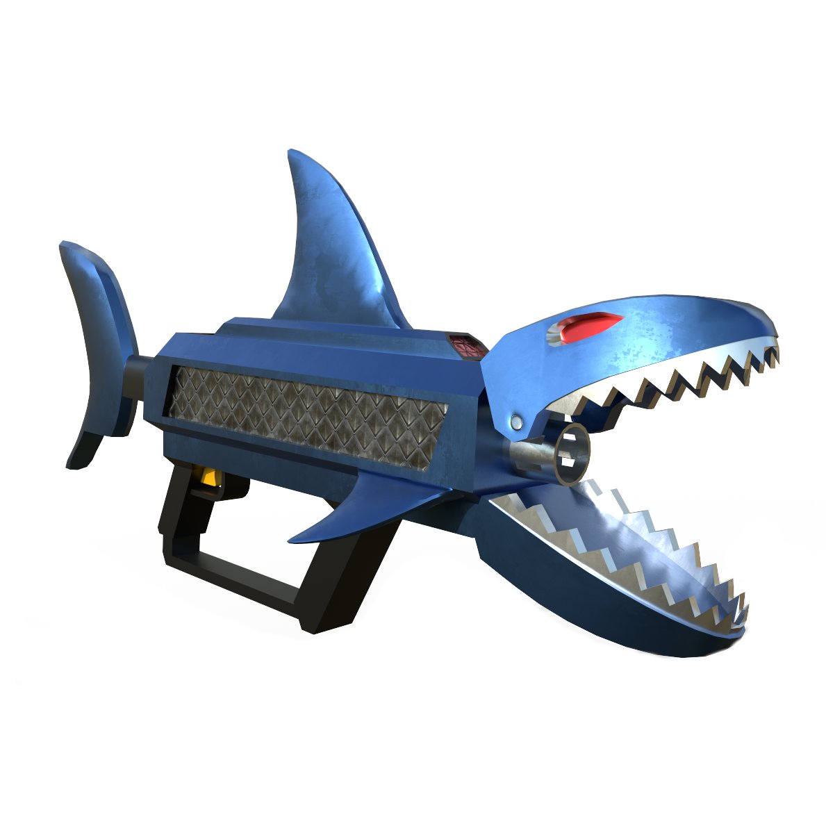 Simon On Twitter Here S A Render Of The Shark Blaster Featured In This Weeks Sharkbite Update The Jaws Open And Close When Fired In Game Https T Co Wha6z4ysht - jaws games on roblox