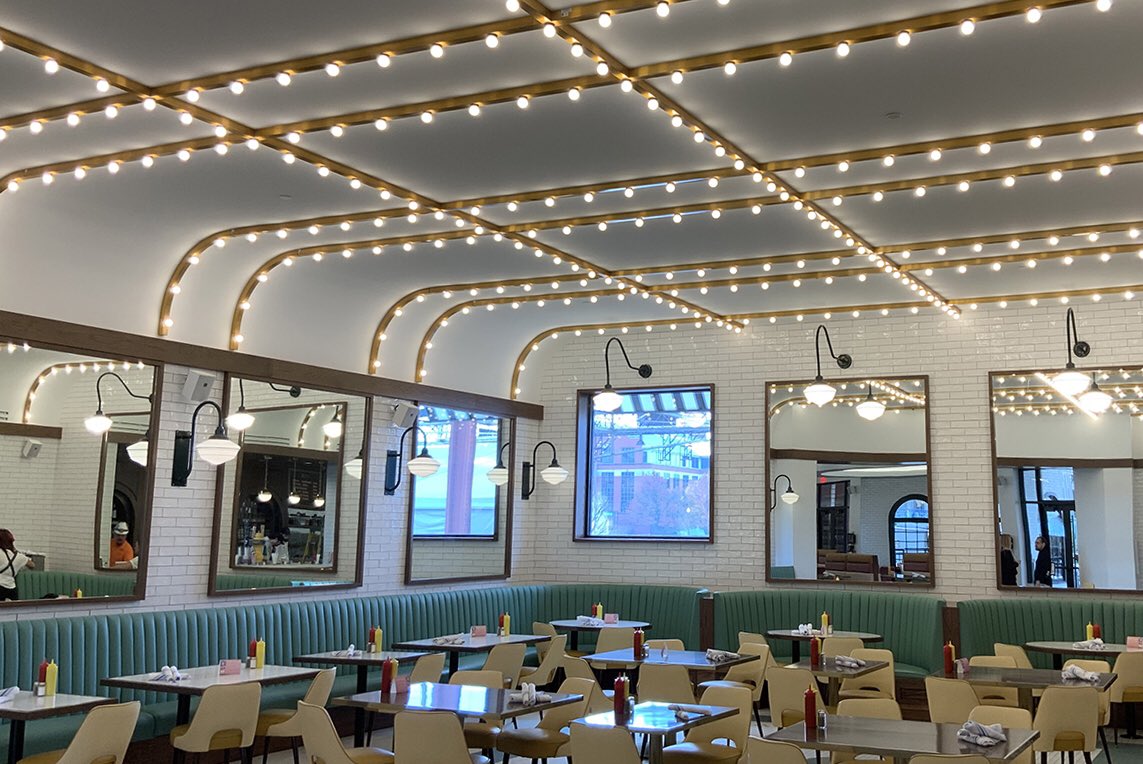 BellContractors's tweet photo. The St. Louis Union Station Soda Fountain is officially back OPEN! We had the pleasure of working with them in January of this year and can't wait to see how they SHINE in the future. https://t.co/MnE4NFiNHr