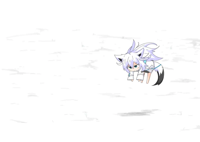 雪(上)ではしゃぐ白上
#白上ワンドロ812 