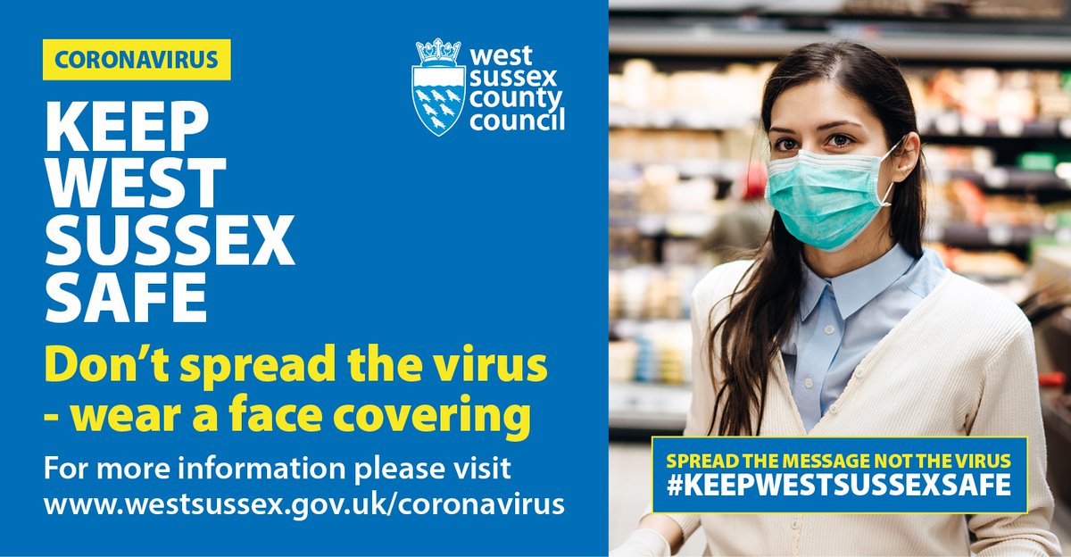 We need to continue to take action to reduce the risk of catching coronavirus. Spread the message not the virus. For information about how you can #KeepWestSussexSafe. Visit orlo.uk/QnQnA