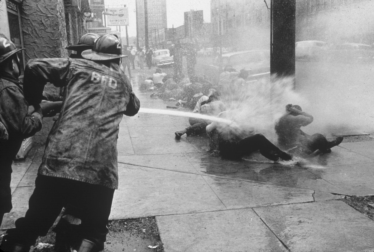 The violence America saw against Civil Rights protesters was "legitimized" as they were portrayed as being manipulated, as being terrorists.This was the white supremacist order protecting itself, according to them, from an outside agitation and followed tradition.24/