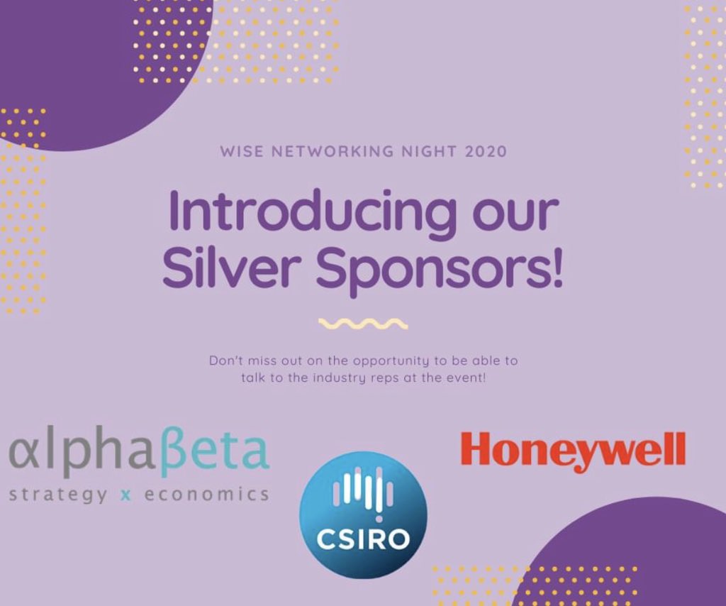 WISEunimelb's tweet image. Introducing more amazing companies that will be attending our Networking Night 2020!
They are our Silver Sponsors who are passionate about encouraging diversity within STEM and supporting students into amazing careers:
- Quantium
- Golder
- Aurecon
- CSIRO
- Honeywell
- AlphaBeta