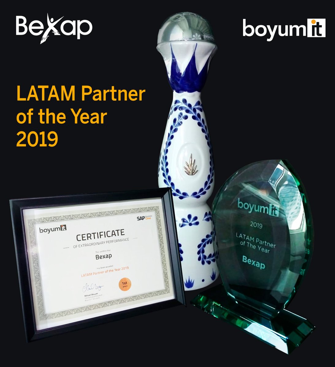BexapGroup's tweet photo. En @BexapGroup nos sentimos orgullosos de recibir el reconocimiento de “LATAM Partner of the Year” por parte de nuestro Socio de Negocios @BoyumIT.

¡Juntos seguiremos impulsando historias de Éxito, Gracias!

#SAP #B1Bexap #SBOremoto #DemoSAP  #BoyumIT #SAPBusinessOne https://t.co/dCZ531SRwB