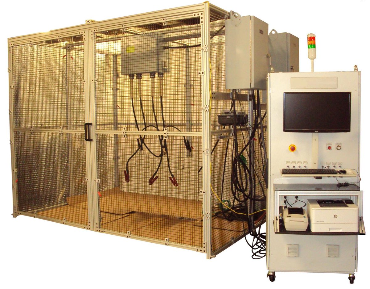 EmergingTechLLC's tweet photo. In need of an Electrical Test Cage? ET has the experience! Electrical cages, Faraday cages, and Guarding Cages...take a look at a few that have been deployed. #testcage #faradaycage #partialdischarge #highvoltagetest https://t.co/0JGoVO33AY