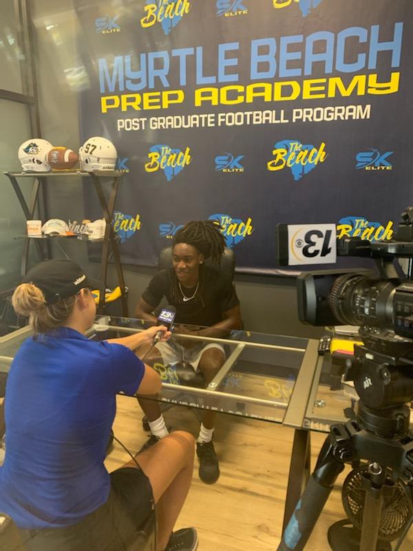 CollegiateMb's tweet photo. Thank you to @WBTWNews13 and @CandaceMartino for stopping by to talk to a few athletes and learn more about the program. #thebeach #CultureChange #CultureWins #BeachBoyz #FootballReturns https://t.co/cXF4DTI1hk