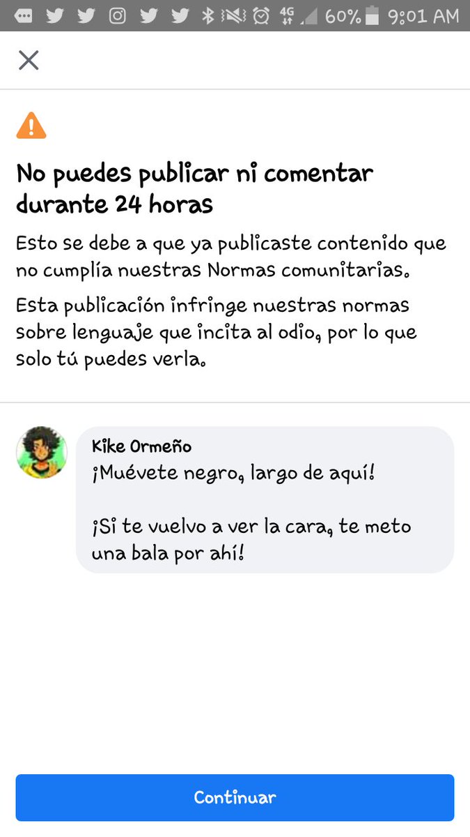 KikitoDaLion's tweet photo. Y así descubres que facebook jamás vio Bad Boys II...
Lo peor es que sabe que soy Negro y aún así piensa que podría ser racista...
¡Lo peor es que hay posts defendiendo la pedofilia como una opción sexual y no una enfermedad mental y este man bien tranquilo!
#damnfacebook https://t.co/sYeFpzkRQo