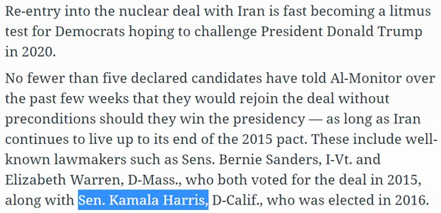 3)All Americans should also know that Harris wants to return to Obama's highly flawed 2015 nuclear deal with  #Iran.And of course, Tehran's lobby NIAC welcomes this policy.Iran used money from that deal to support terrorism. https://edition.cnn.com/2016/01/21/politics/john-kerry-money-iran-sanctions-terrorism/index.html