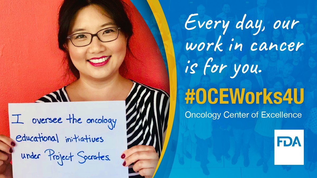 FDAOncology's tweet photo. OCE continues to support the cancer community during COVID-19. Meet Dr. Jennifer Gao, Associate Director for Education in the OCE. @drjennifergao #OCEWorks4u https://t.co/kkSO8PK2xB