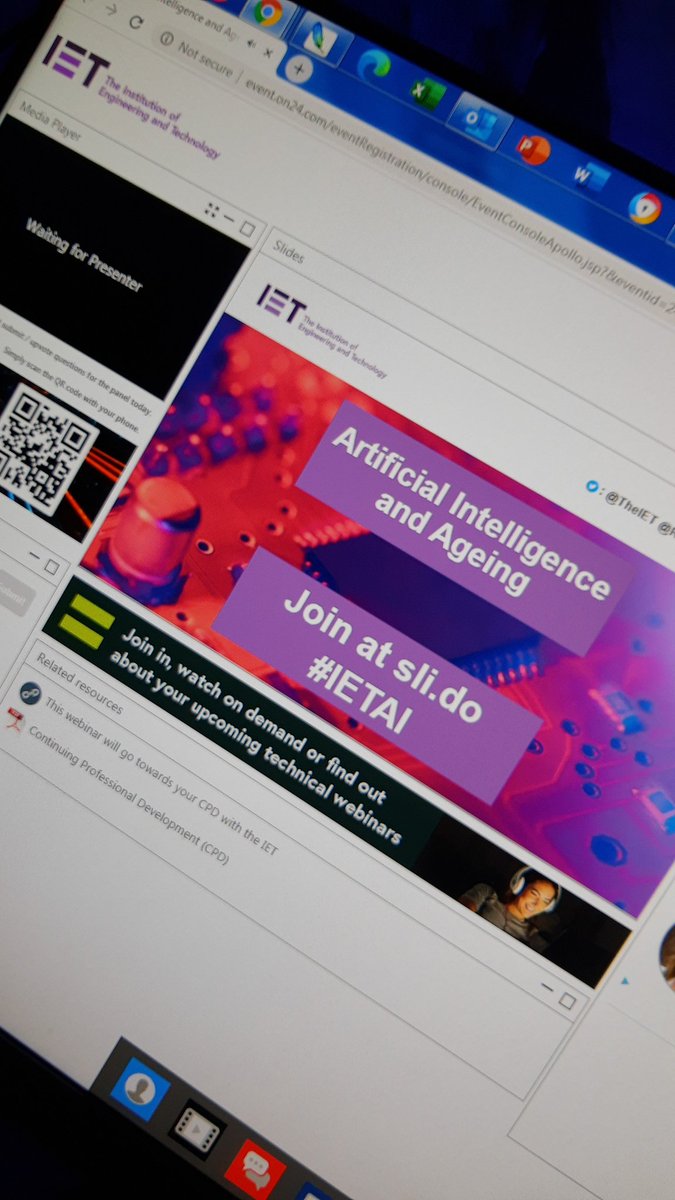 Artificial Intelligence and Ageing...going live with <a href="/TheIET/">The IET​</a> #ai #healthcare #free #Webinars