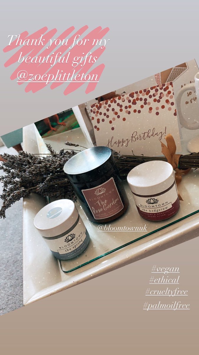 Thank you for my beautiful, delicious smelling gifts from @bloomtownuk what gorgeous products!! And all #vegan #ethical #CrueltyFree #palmoilfree ... what a wonderful surprise to receive!! 🥰 @ZoeLittleton